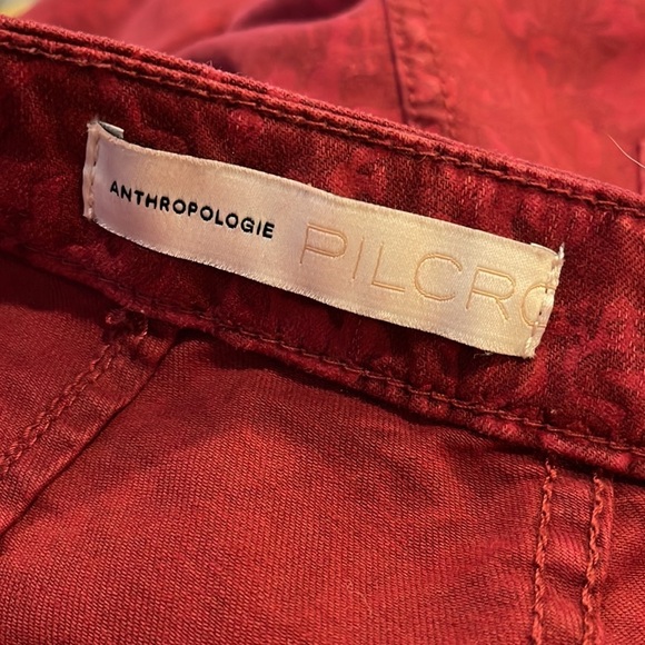 Anthropologie  Pilcro Flocked High-Rise Leggings size 28 raspberry colo - Picture 10 of 16